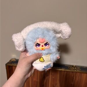 Cute Plush Toy with Blue and White Fur